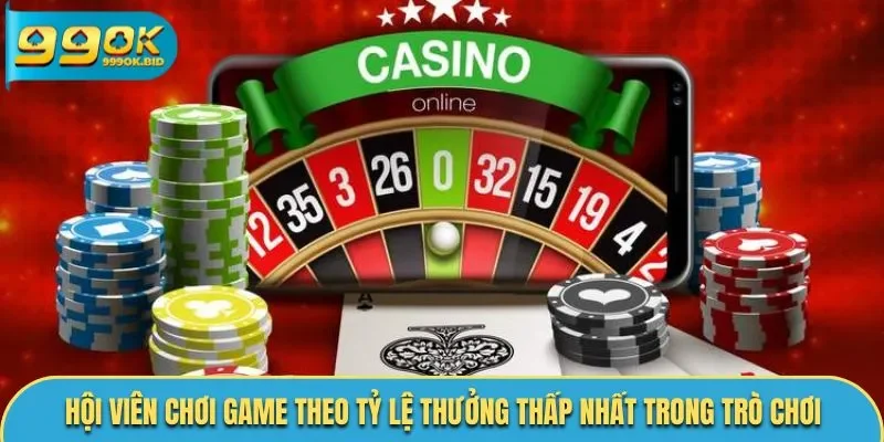 Hội viên chơi game theo tỷ lệ thưởng thấp nhất trong trò chơi